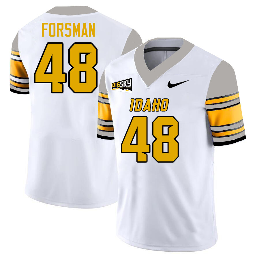 Idaho Vandals #48 Owen Forsman College Football Jerseys,Uniforms Stitched-White
